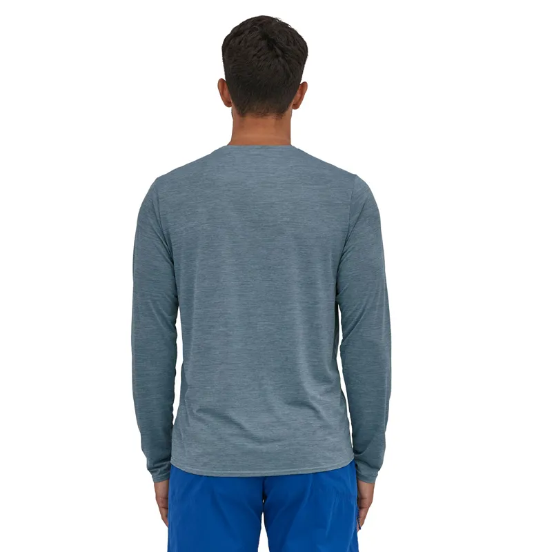 Patagonia Long-Sleeved Capilene Cool Daily Graphic Shirt Line Logo Ridge Stripe Light Plume Grey X-Dye-2